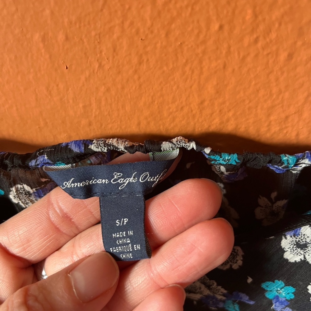 Sheer and Layered Floral Frilly American Eagle Outfitters Tank Top, Size Small - Picture 4 of 8